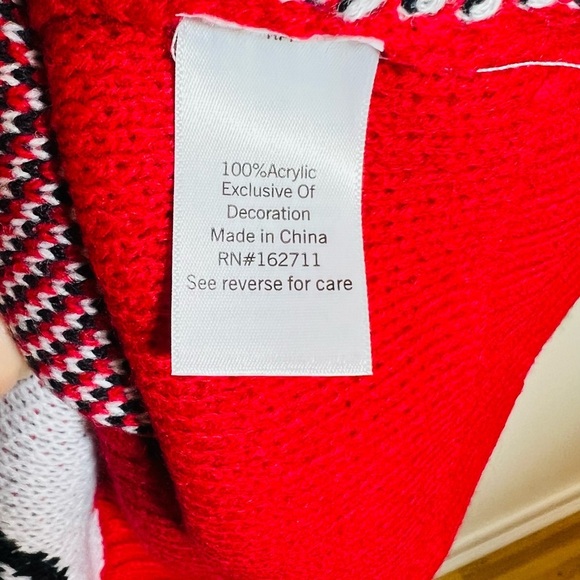 Christmas Cardigan Style Sweater Lamb Bells Ugly Sweater Size L NWT - Picture 7 of 10